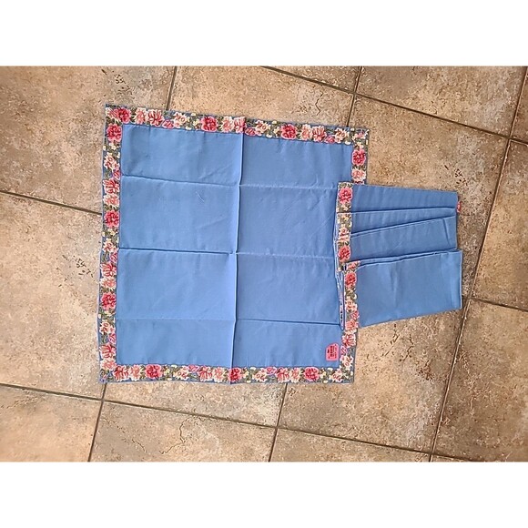 Pier 1 Imports FloralTrim 100% Cotton Napkins Set of 5 royal blue 20" - Picture 2 of 5